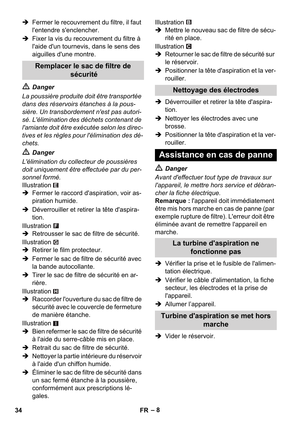 Assistance en cas de panne | Karcher NT 35-1 Tact Te H User Manual | Page 34 / 292