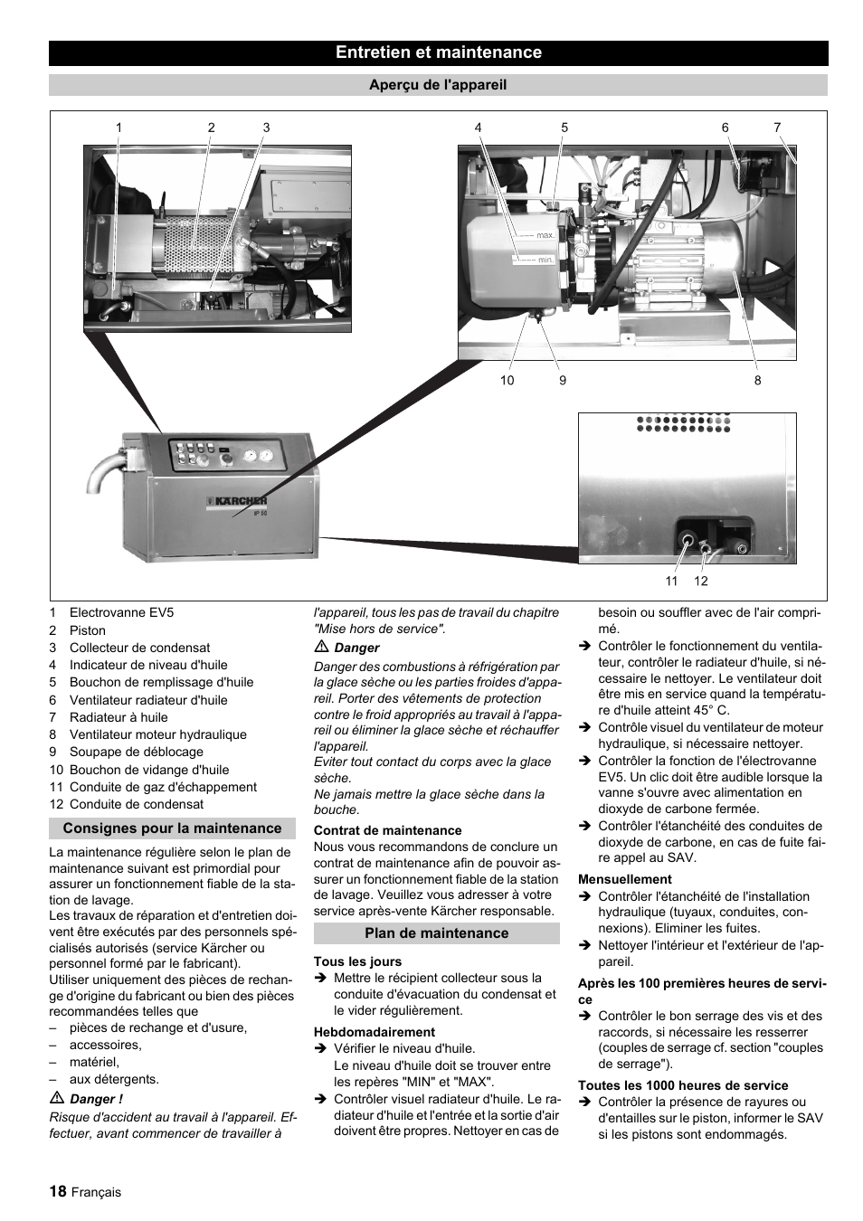 Entretien et maintenance | Karcher IP 55 User Manual | Page 18 / 117
