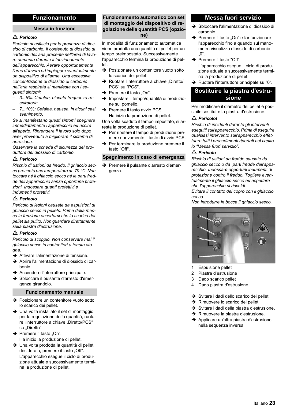 Funzionamento | Karcher IP 55 User Manual | Page 23 / 117