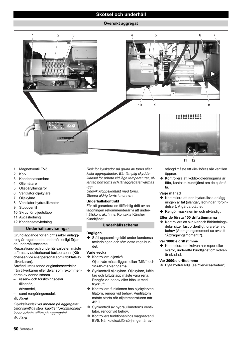 Skötsel och underhåll | Karcher IP 55 User Manual | Page 60 / 117