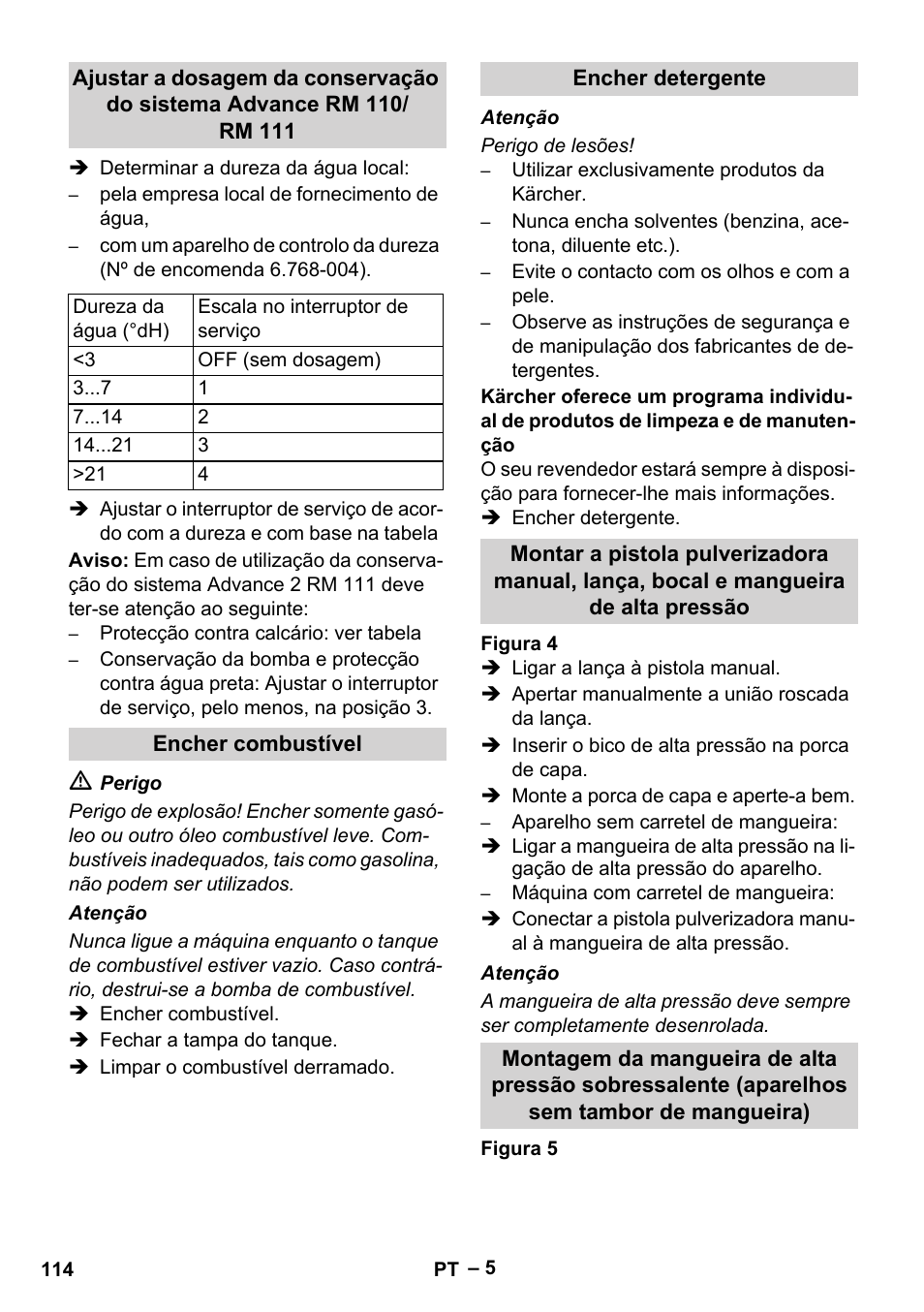 Encher combustível, Encher detergente | Karcher HDS 13-20-4 SX User Manual | Page 114 / 472