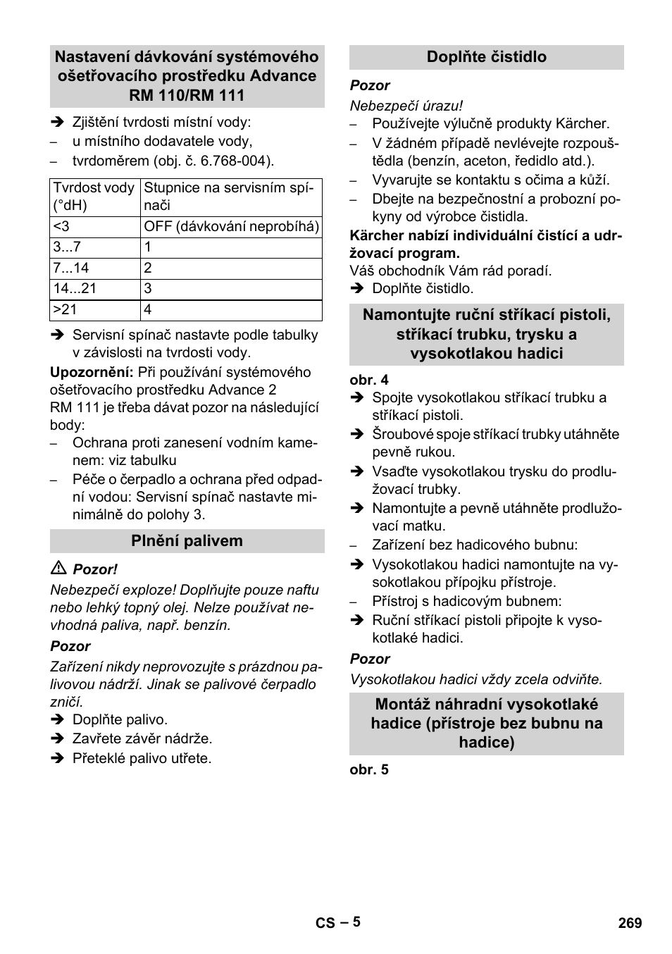 Plnění palivem, Doplňte čistidlo | Karcher HDS 13-20-4 SX User Manual | Page 269 / 472