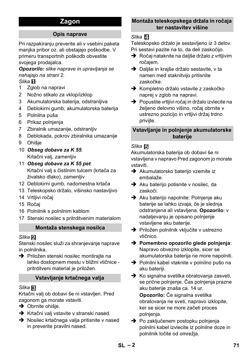 Zagon | Karcher K 55 Pet Plus User Manual | Page 71 / 120