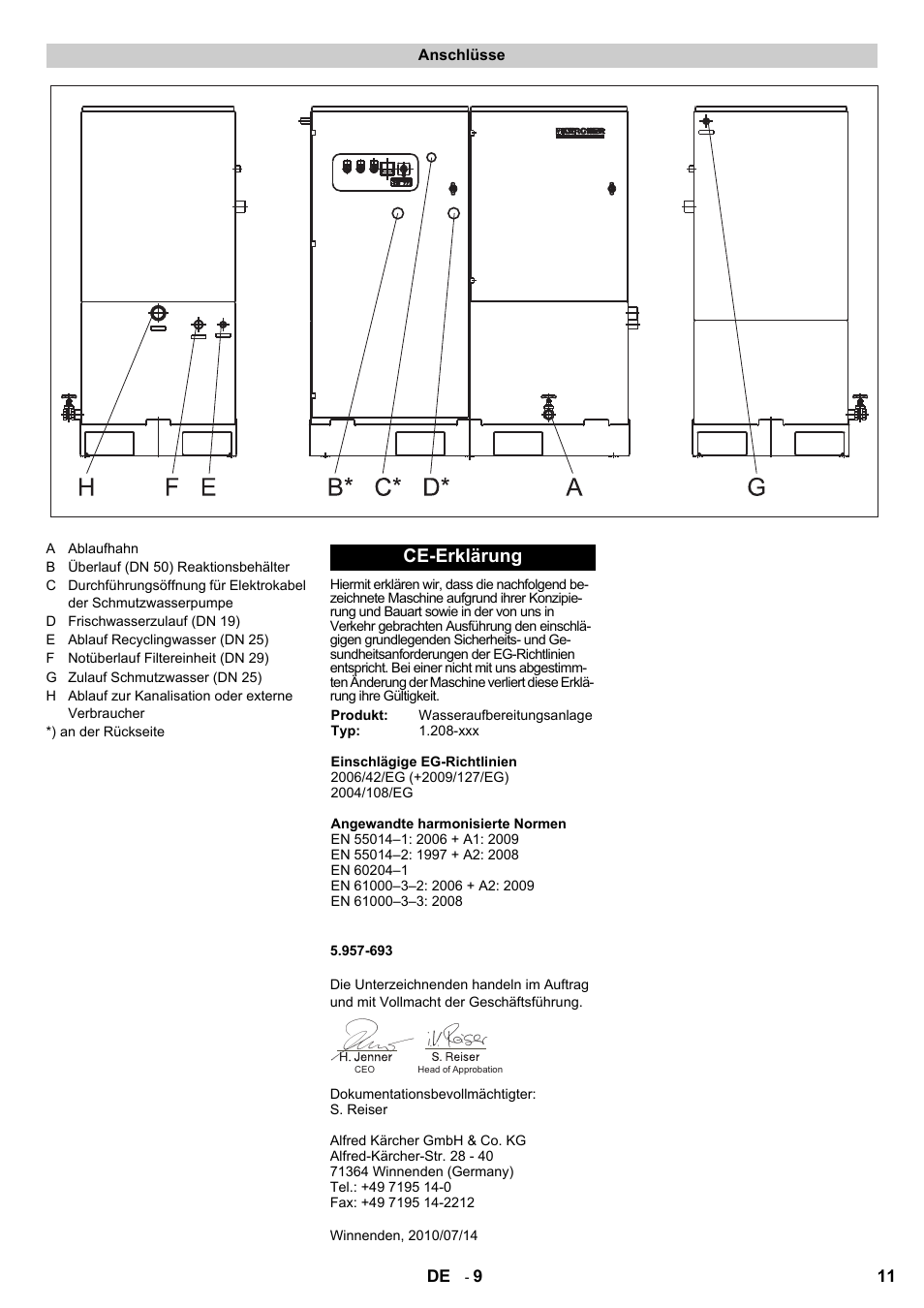 Ce-erklärung | Karcher HDR 777 EU User Manual | Page 11 / 96