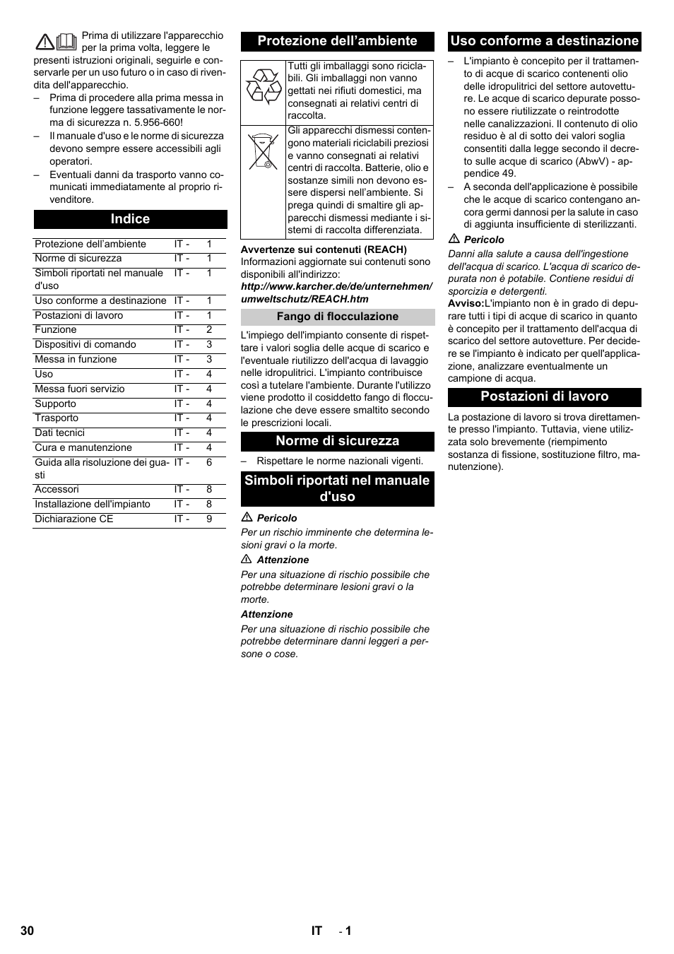 Indice, Protezione dell’ambiente | Karcher HDR 777 EU User Manual | Page 30 / 96