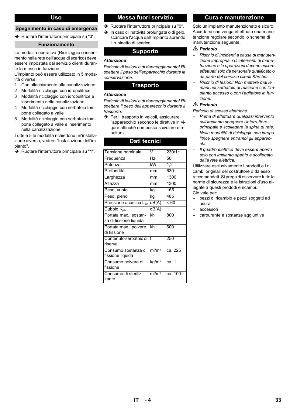 Cura e manutenzione | Karcher HDR 777 EU User Manual | Page 33 / 96
