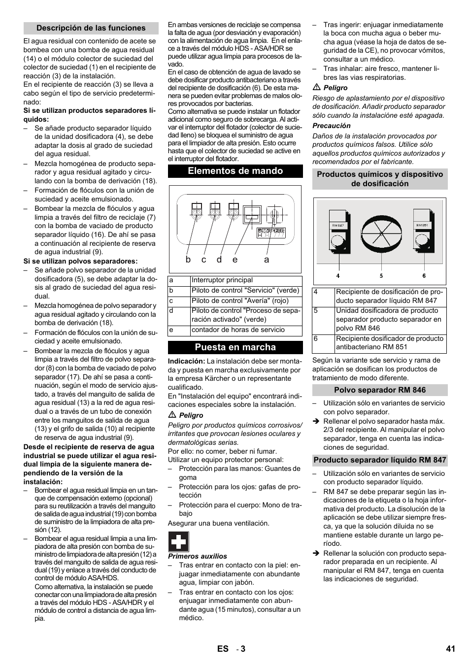 Elementos de mando, Puesta en marcha | Karcher HDR 777 EU User Manual | Page 41 / 96