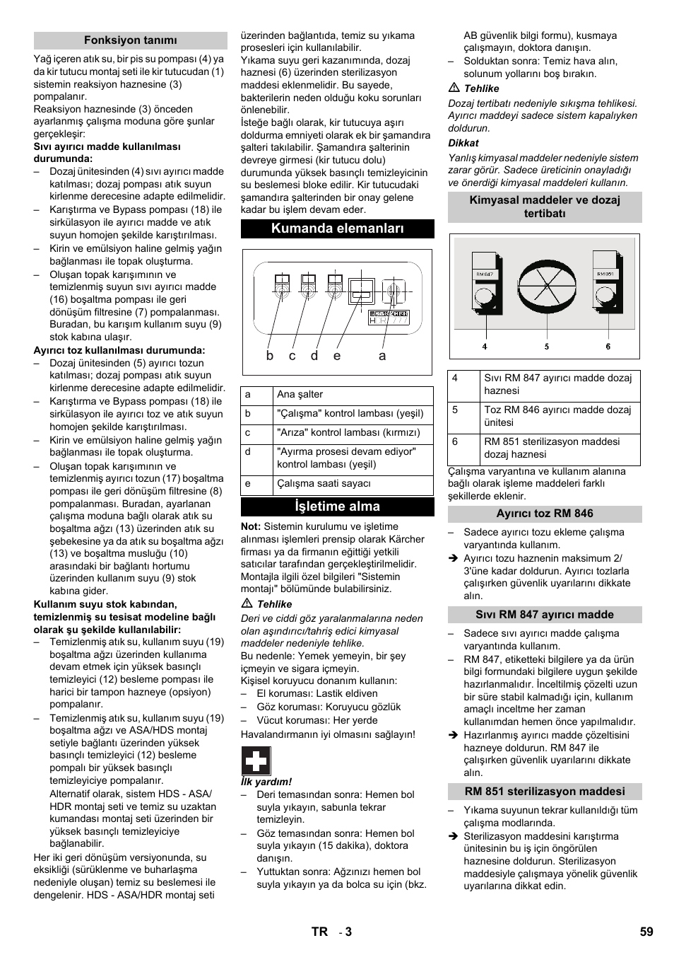 Kumanda elemanları, Işletime alma | Karcher HDR 777 EU User Manual | Page 59 / 96