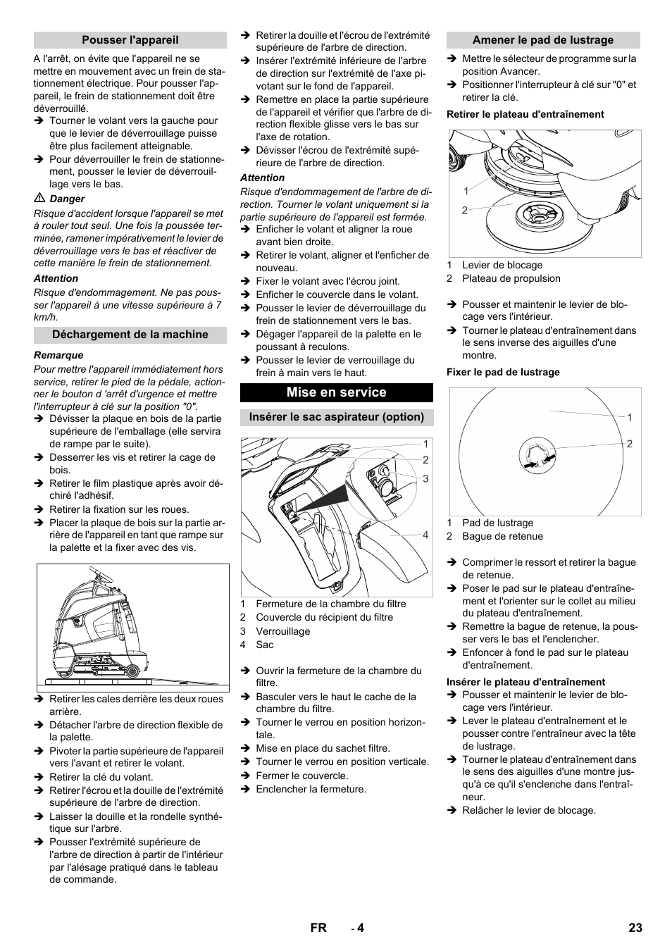 Mise en service | Karcher BDP 50 - 2000 RS Bp Pack User Manual | Page 23 / 236