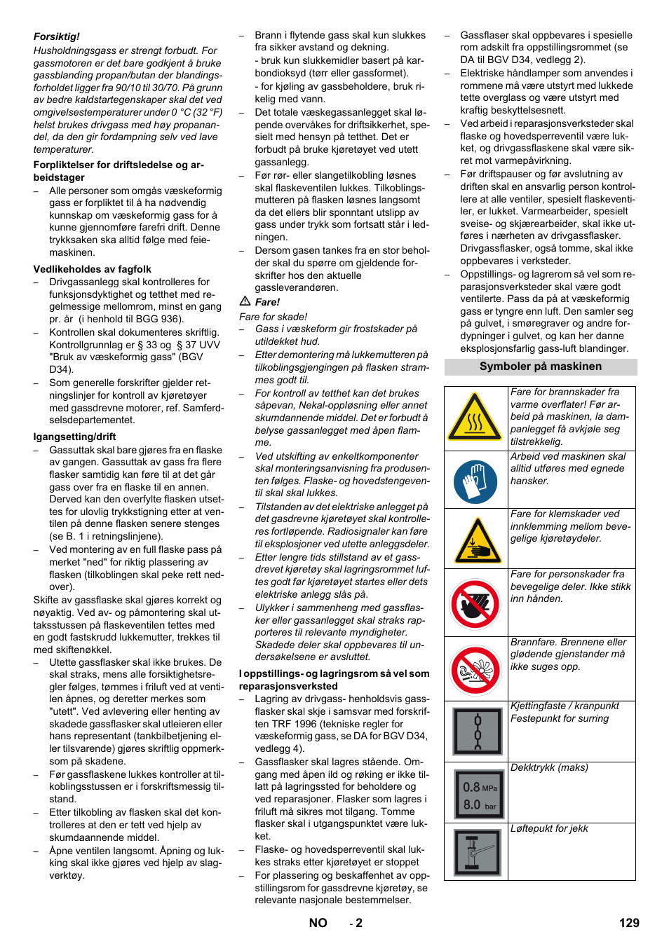 129 no | Karcher KM 150-500 LPG User Manual | Page 129 / 457