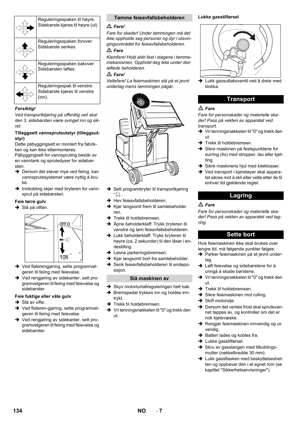 Transport lagring sette bort | Karcher KM 150-500 LPG User Manual | Page 134 / 457