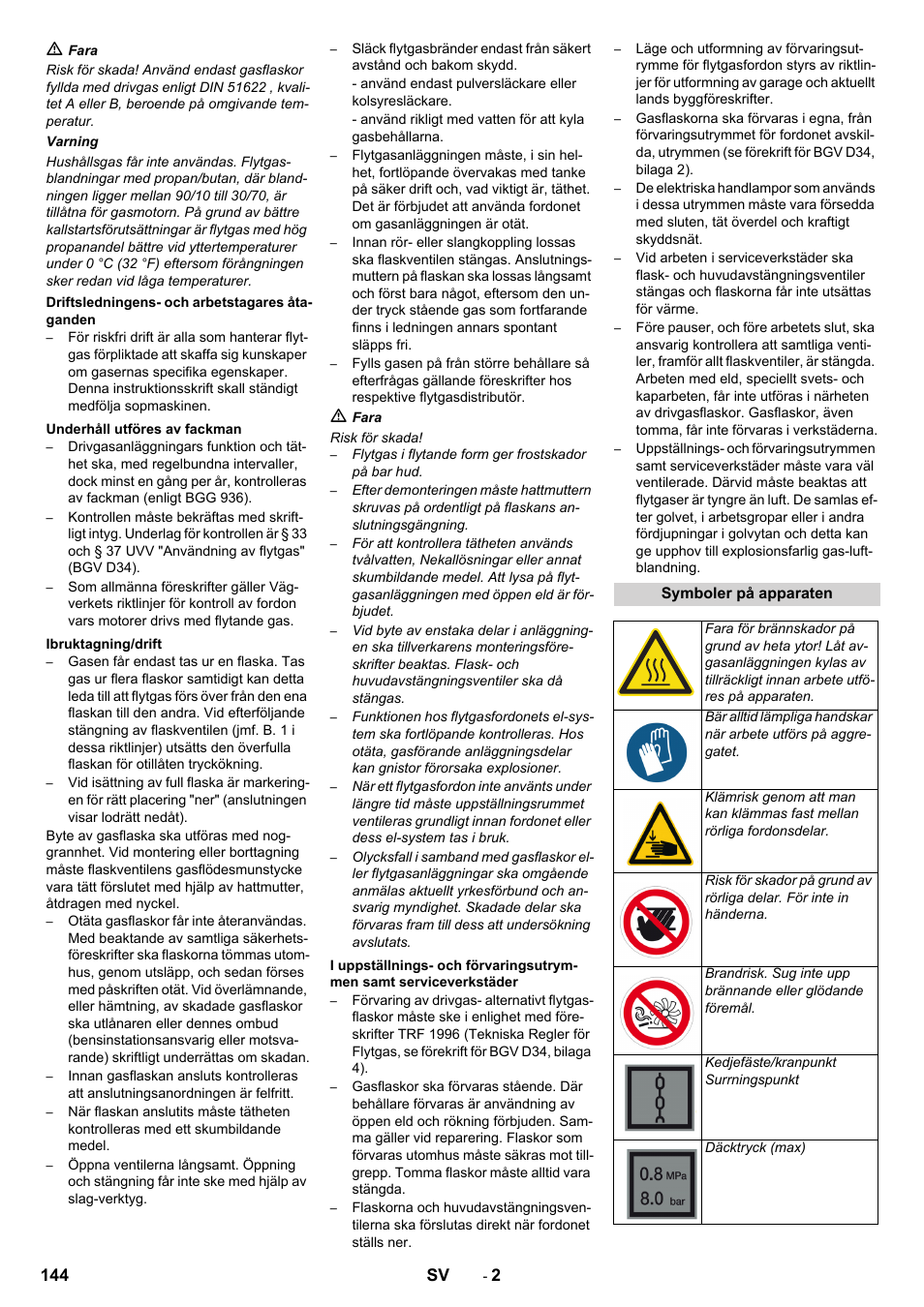 144 sv | Karcher KM 150-500 LPG User Manual | Page 144 / 457