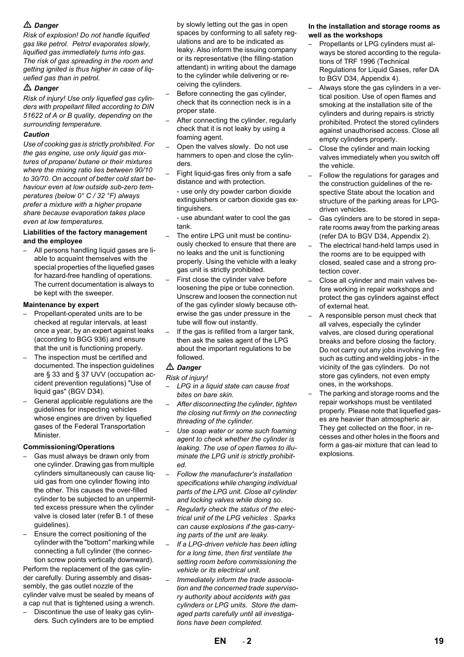 19 en | Karcher KM 150-500 LPG User Manual | Page 19 / 457