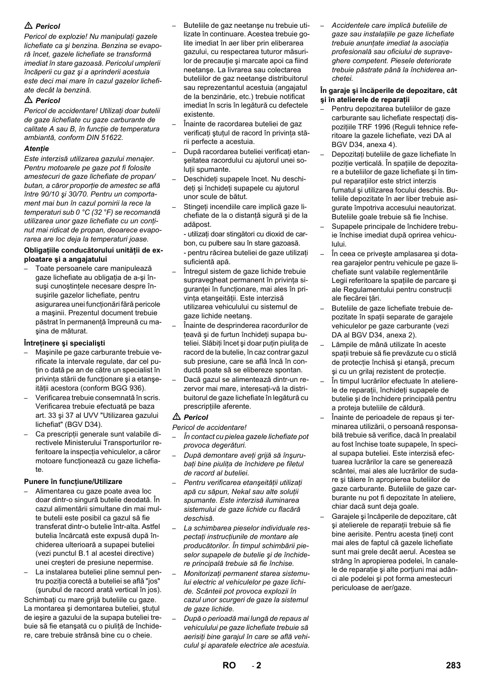 283 ro | Karcher KM 150-500 LPG User Manual | Page 283 / 457