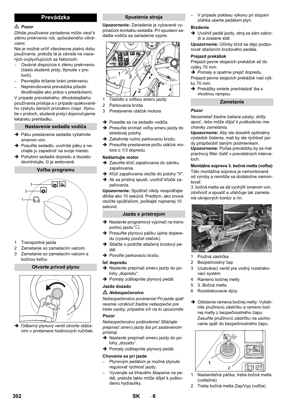 Prevádzka | Karcher KM 150-500 LPG User Manual | Page 302 / 457