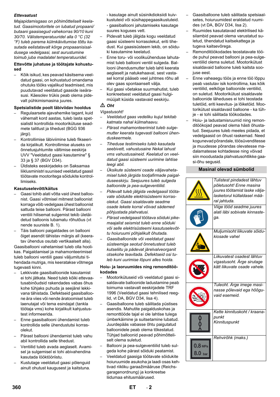 360 et | Karcher KM 150-500 LPG User Manual | Page 360 / 457