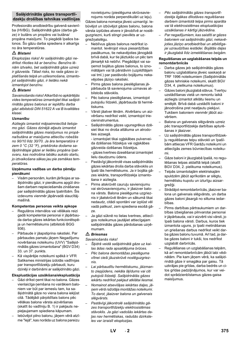 375 lv | Karcher KM 150-500 LPG User Manual | Page 375 / 457