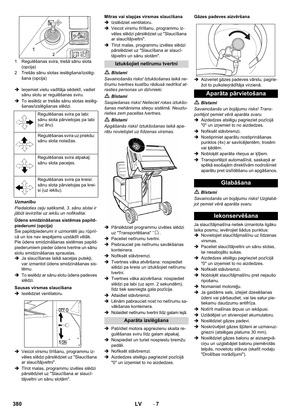 Aparāta pārvietošana glabāšana iekonservēšana | Karcher KM 150-500 LPG User Manual | Page 380 / 457