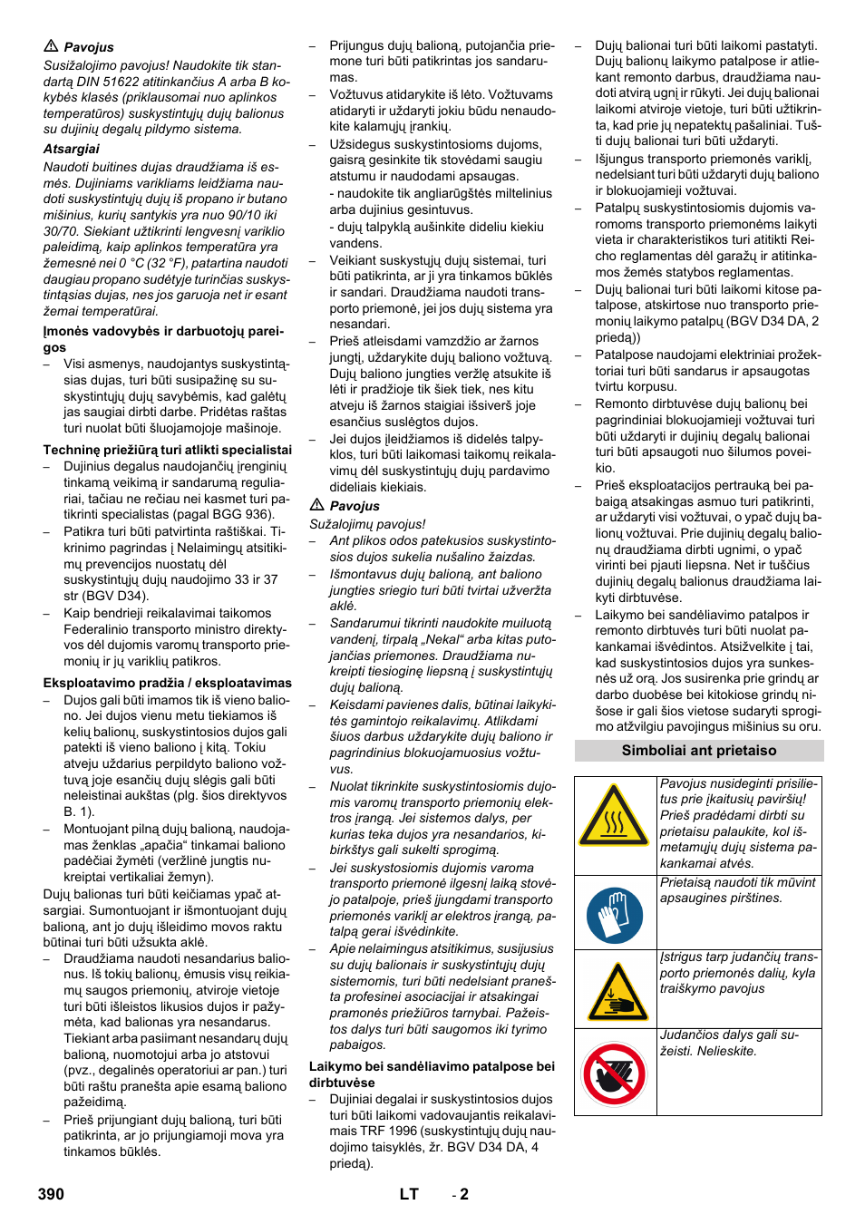 390 lt | Karcher KM 150-500 LPG User Manual | Page 390 / 457