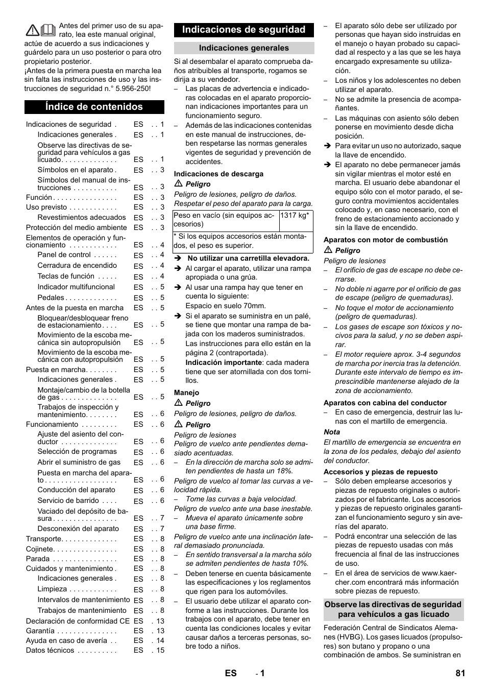 Karcher KM 150-500 LPG User Manual | Page 81 / 457
