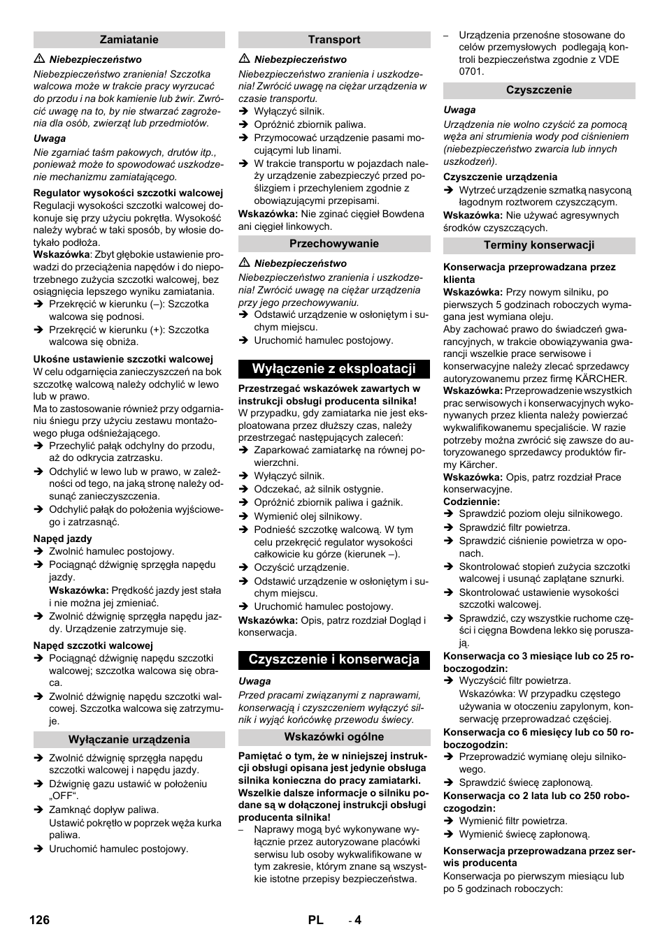 Karcher KM 80 W P User Manual | Page 126 / 196