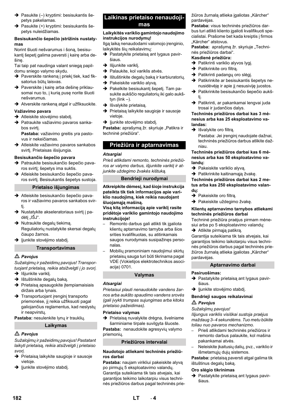 Karcher KM 80 W P User Manual | Page 182 / 196