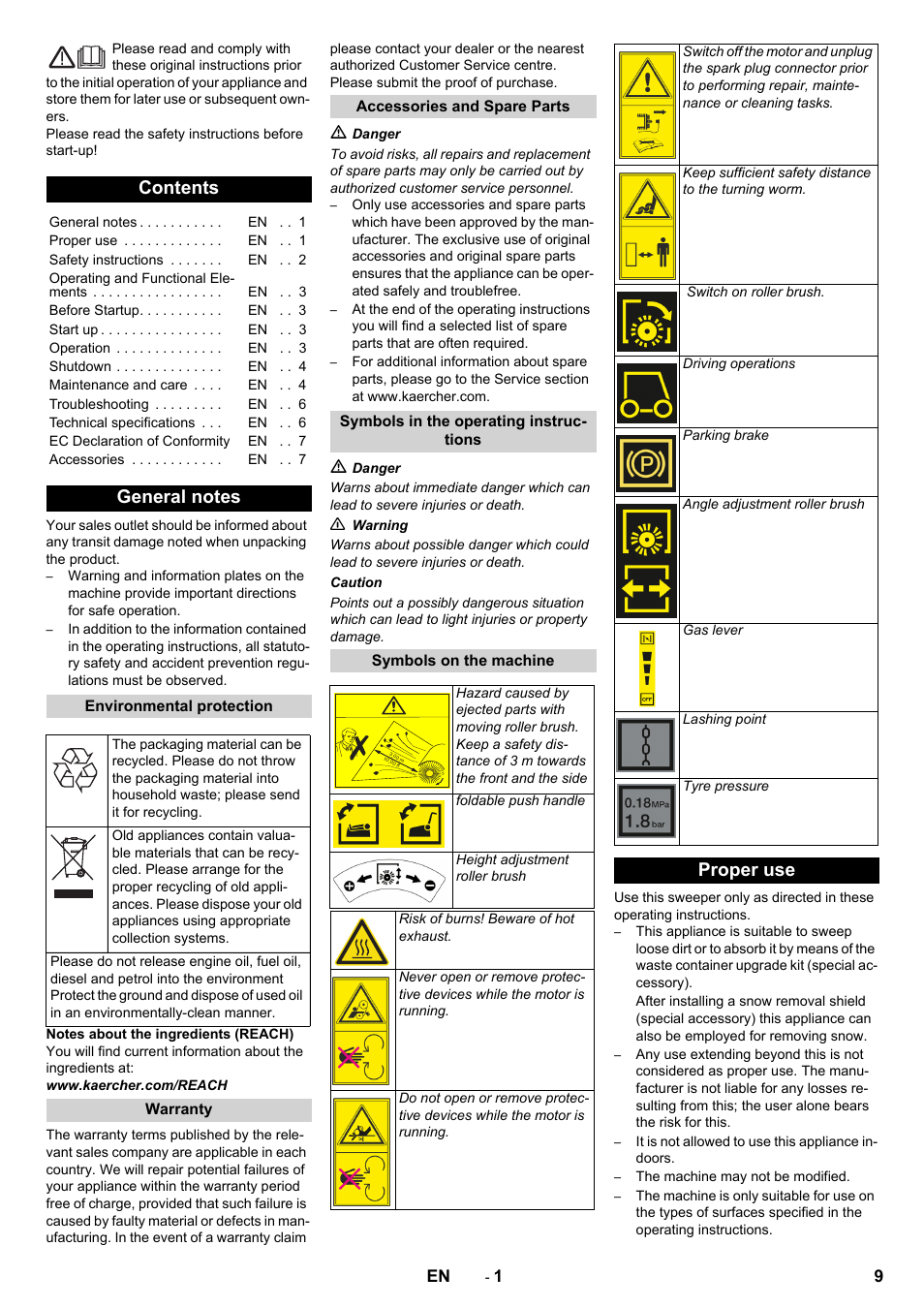 Karcher KM 80 W P User Manual | Page 9 / 196