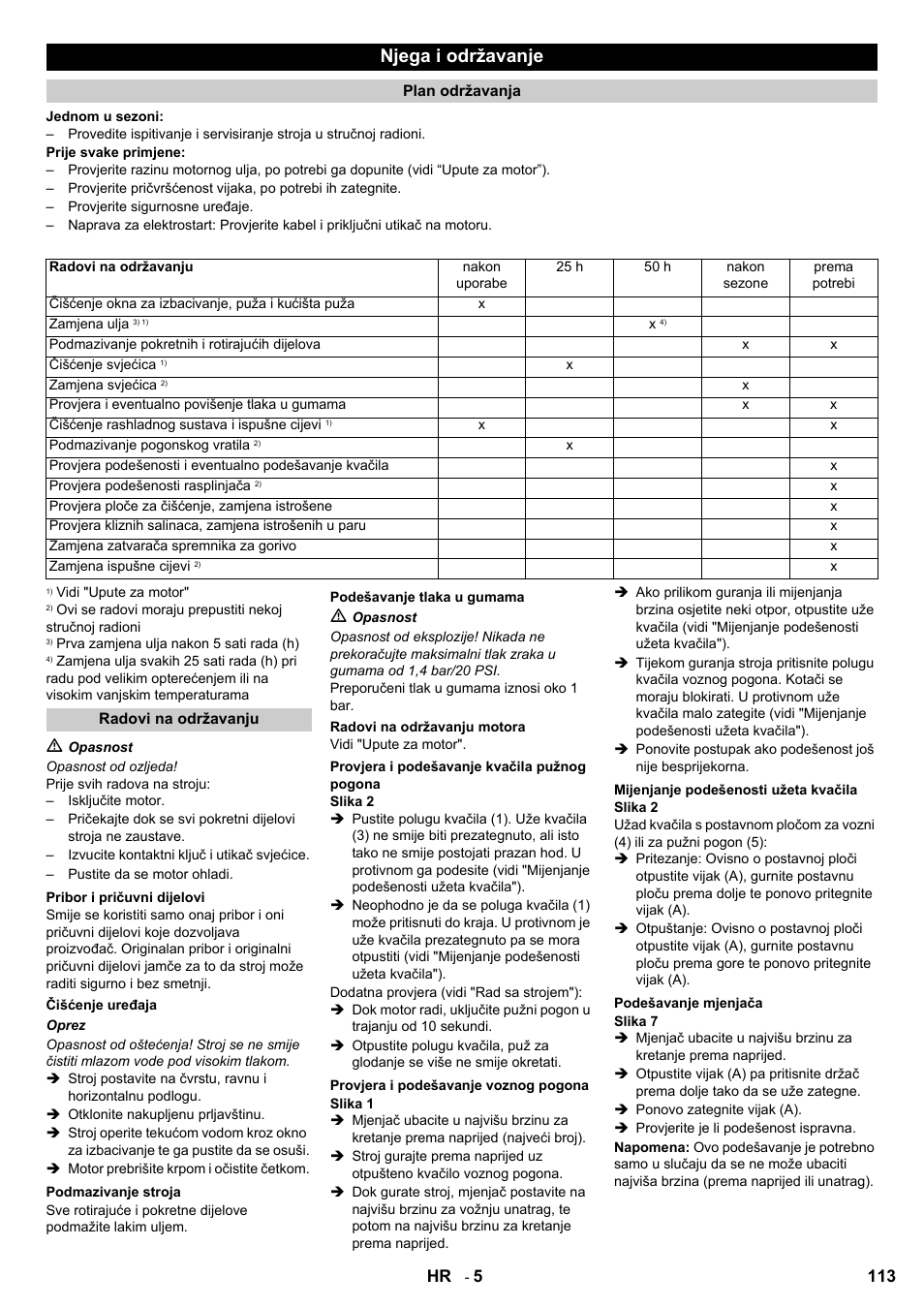 Njega i održavanje, 113 hr | Karcher STH 8-66 User Manual | Page 113 / 128