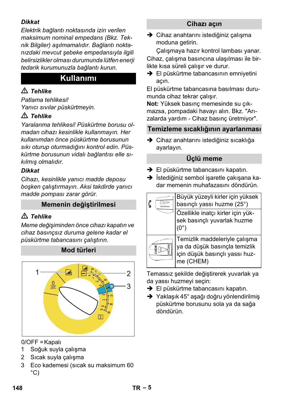 Kullanımı | Karcher HDS 5-12 C User Manual | Page 148 / 320