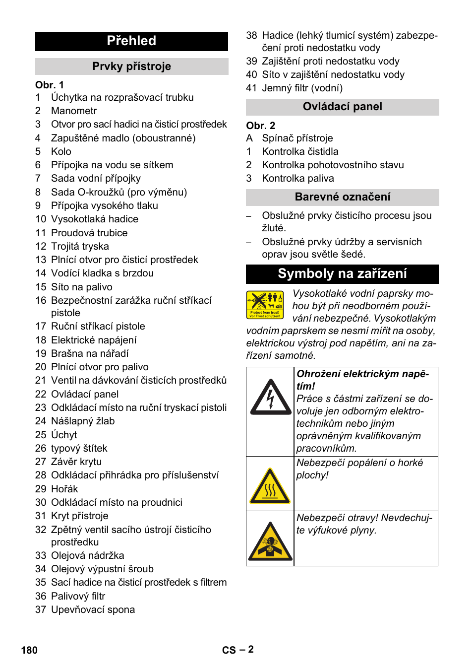 Přehled, Symboly na zařízení | Karcher HDS 5-12 C User Manual | Page 180 / 320