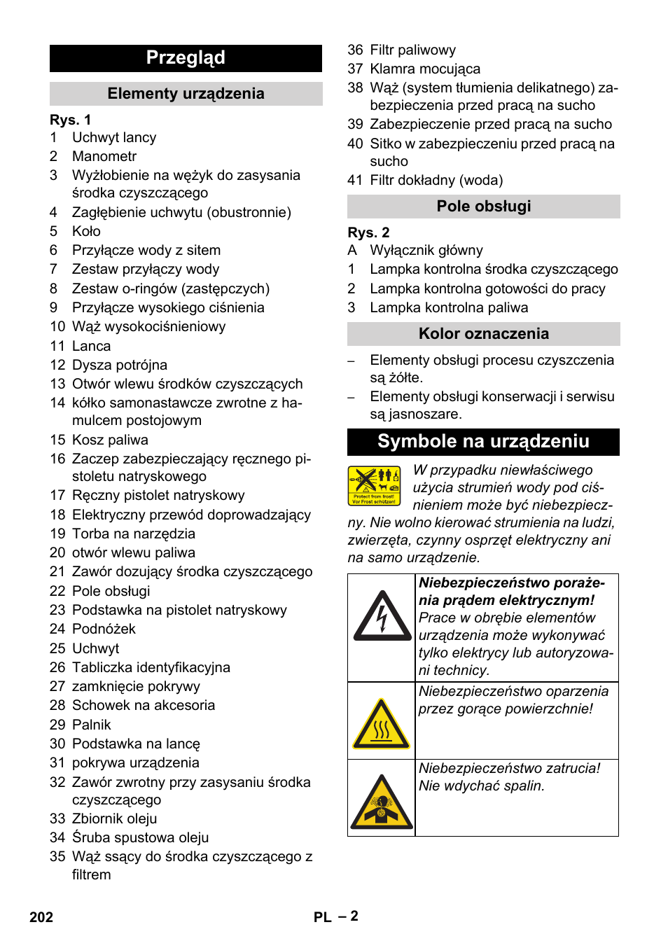 Przegląd, Symbole na urządzeniu | Karcher HDS 5-12 C User Manual | Page 202 / 320