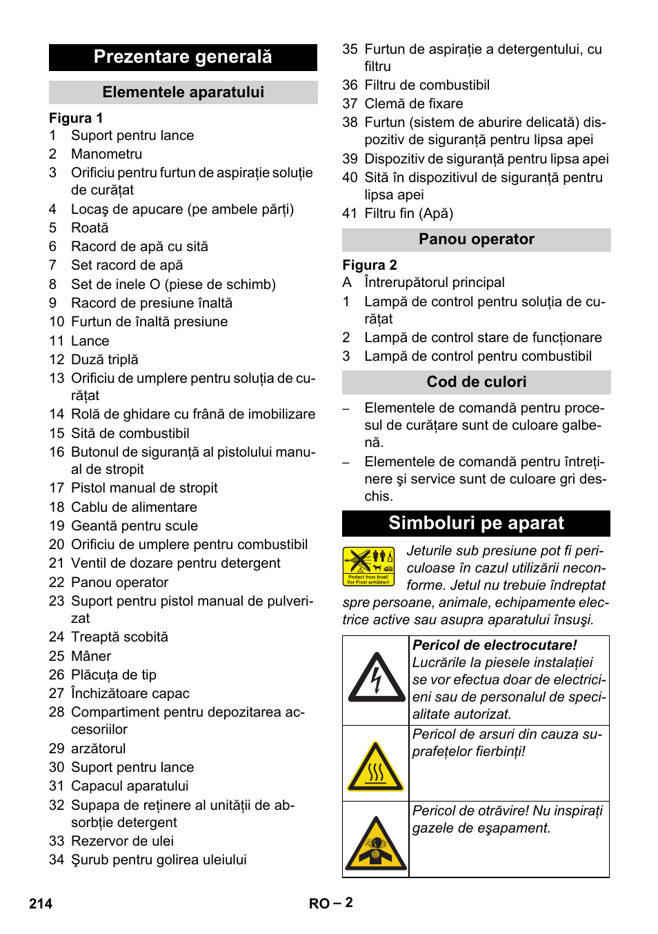 Prezentare generală, Simboluri pe aparat | Karcher HDS 5-12 C User Manual | Page 214 / 320