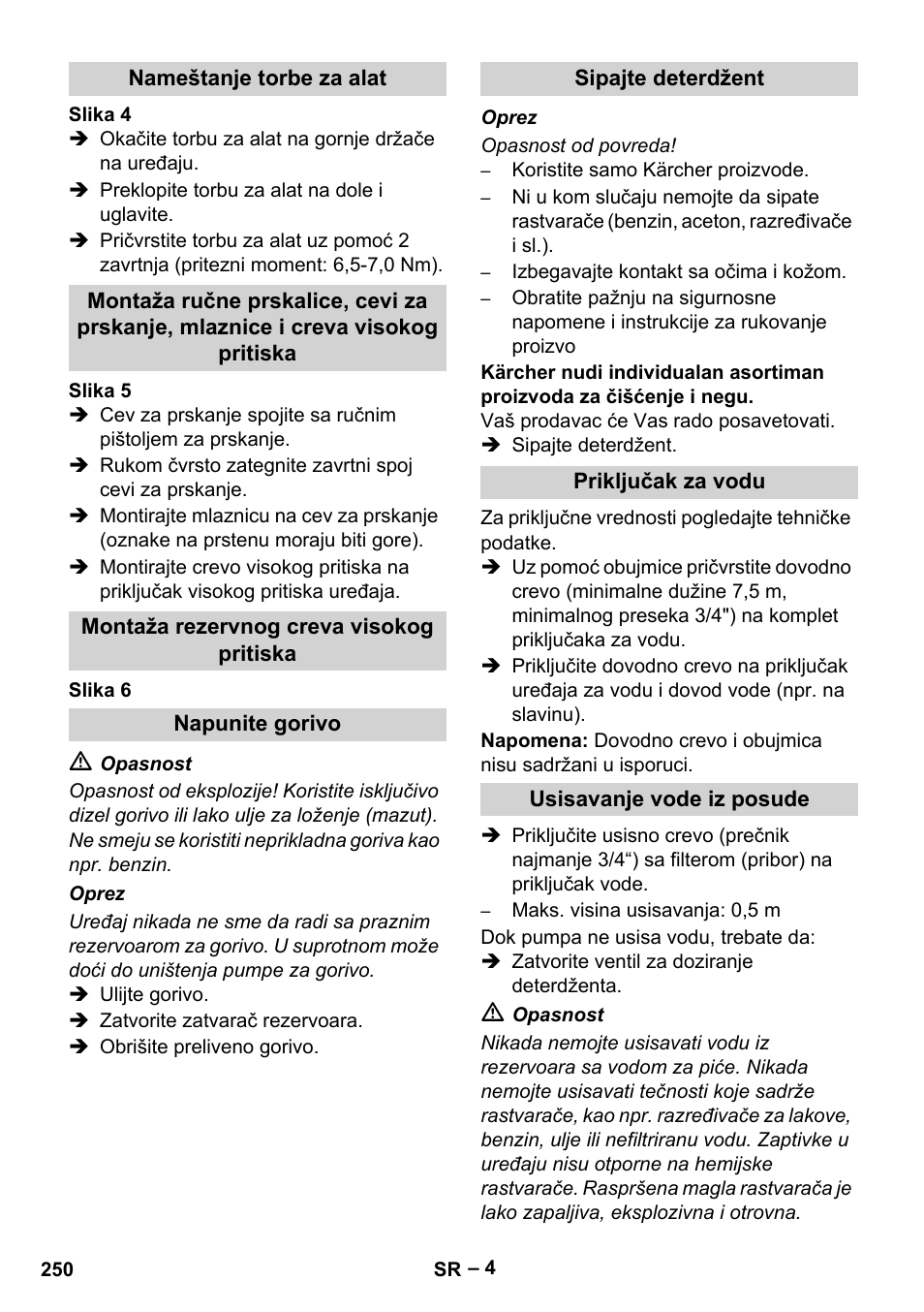 Karcher HDS 5-12 C User Manual | Page 250 / 320