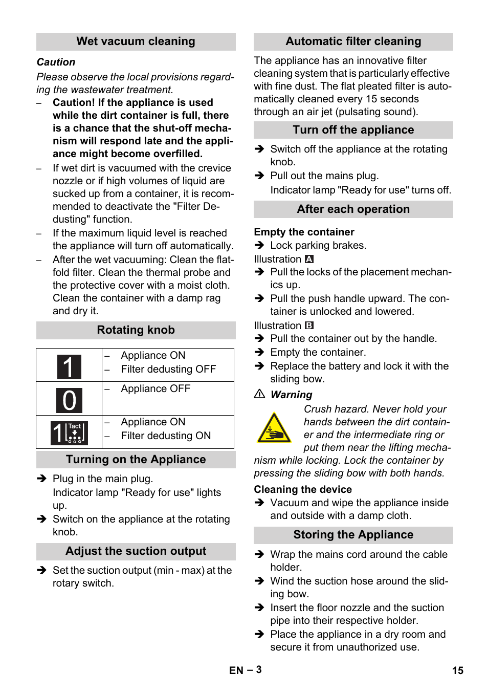 Karcher IVC 60-12-1 Tact EC User Manual | Page 15 / 188