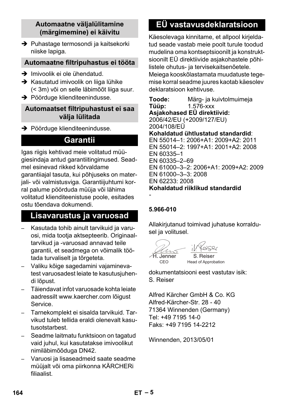 Karcher IVC 60-12-1 Tact EC User Manual | Page 164 / 188