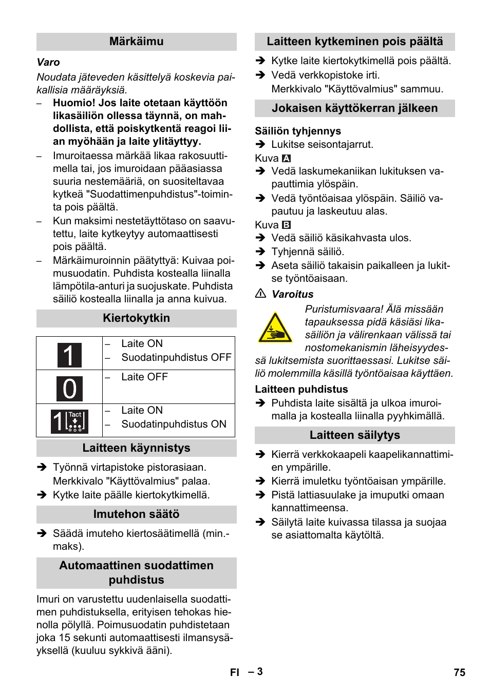 Karcher IVC 60-12-1 Tact EC User Manual | Page 75 / 188