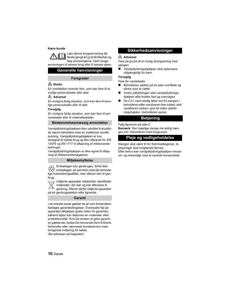 Generelle henvisninger | Karcher BD 40-25 C Ep EU User Manual | Page 10 / 32