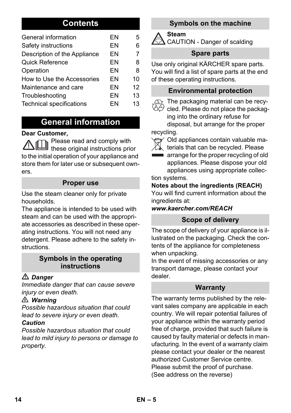 Karcher SC 1-030 B User Manual | Page 14 / 278