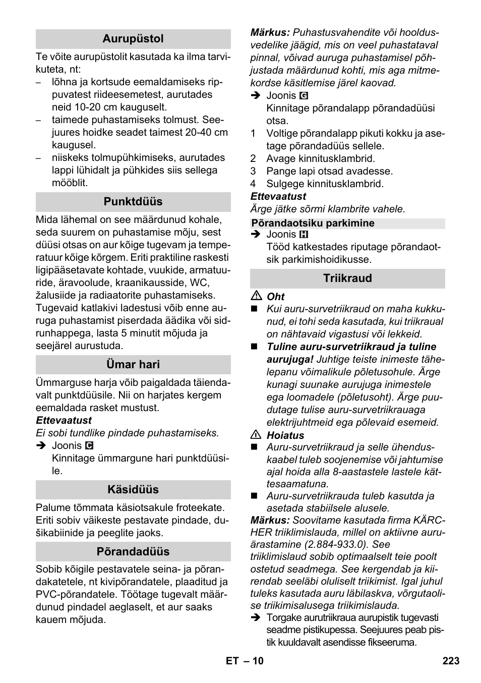 Karcher SC 1-030 B User Manual | Page 223 / 278