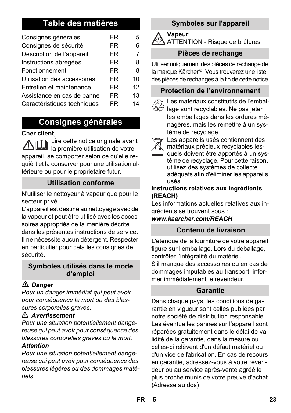 Karcher SC 1-030 B User Manual | Page 23 / 278