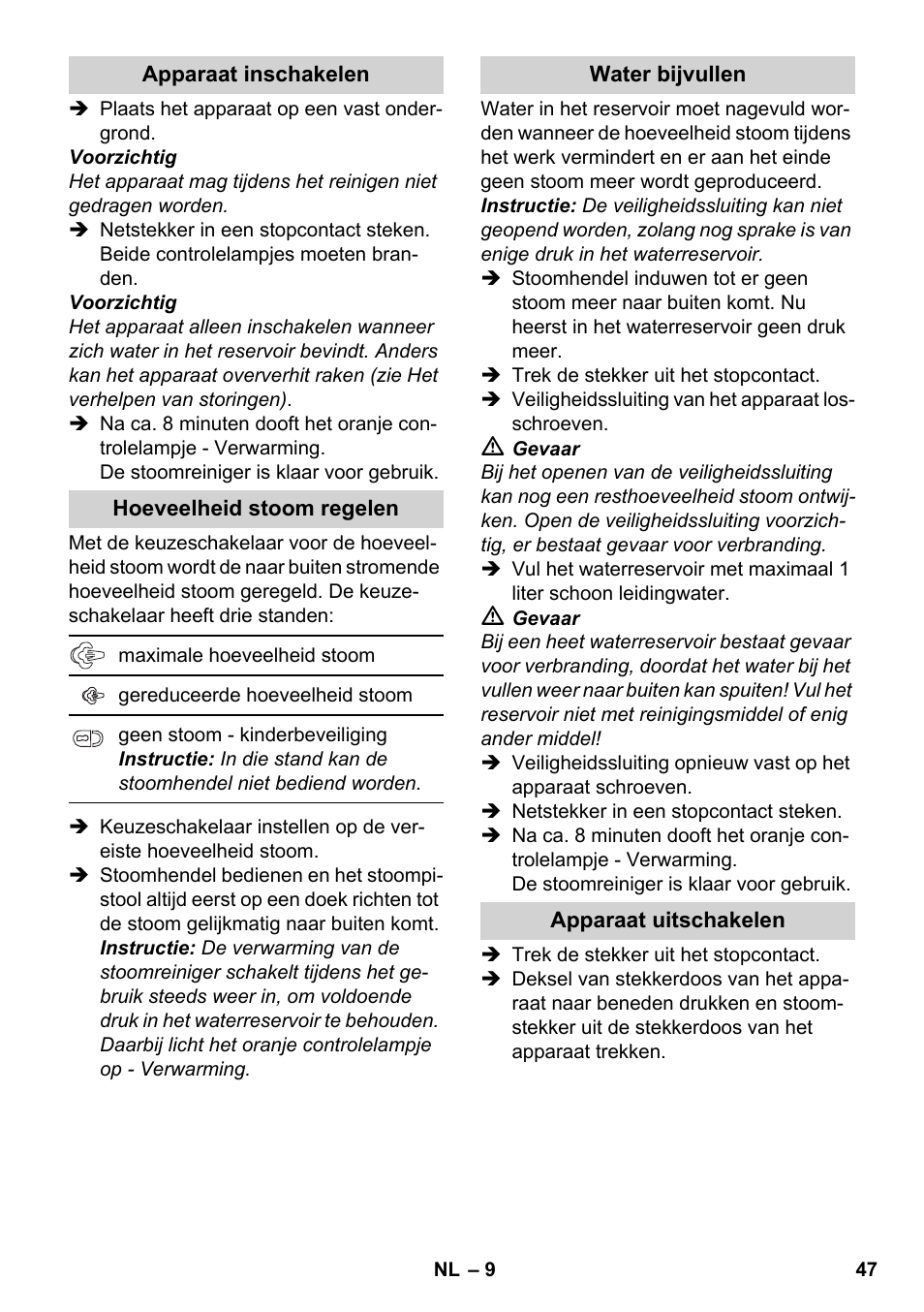 Karcher SC 1-030 B User Manual | Page 47 / 278