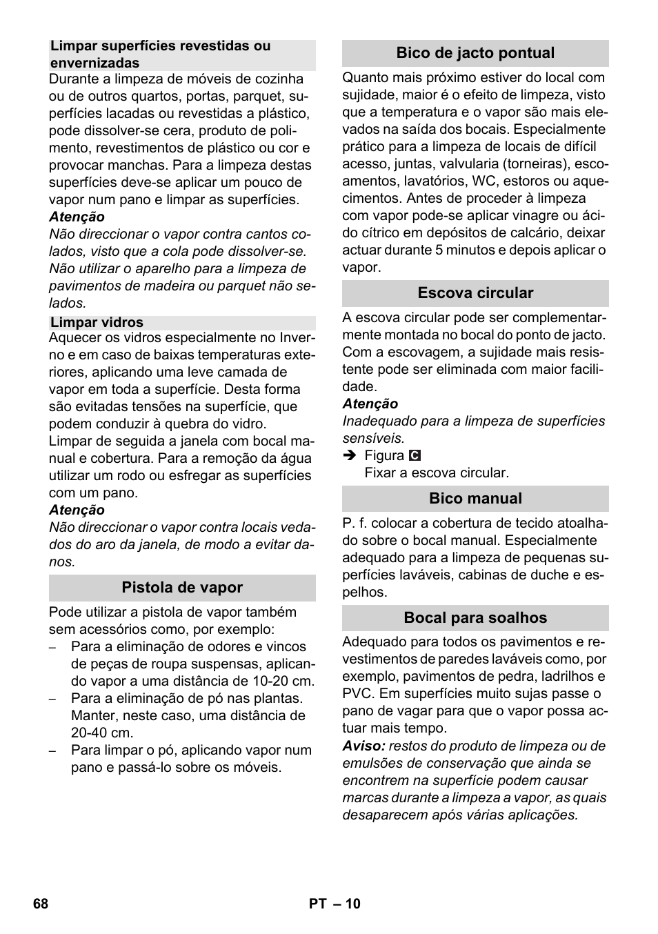 Karcher SC 1-030 B User Manual | Page 68 / 278