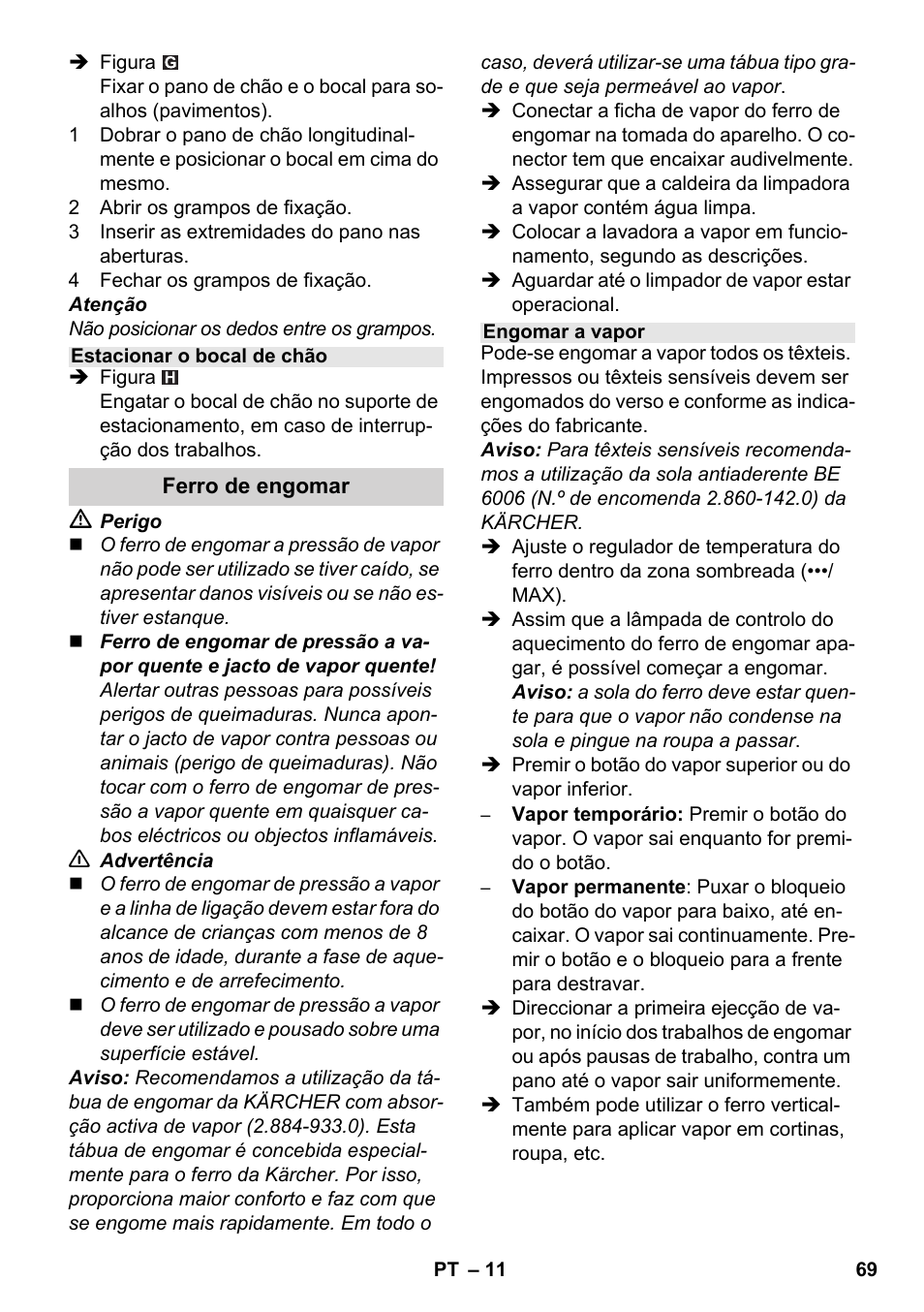 Karcher SC 1-030 B User Manual | Page 69 / 278