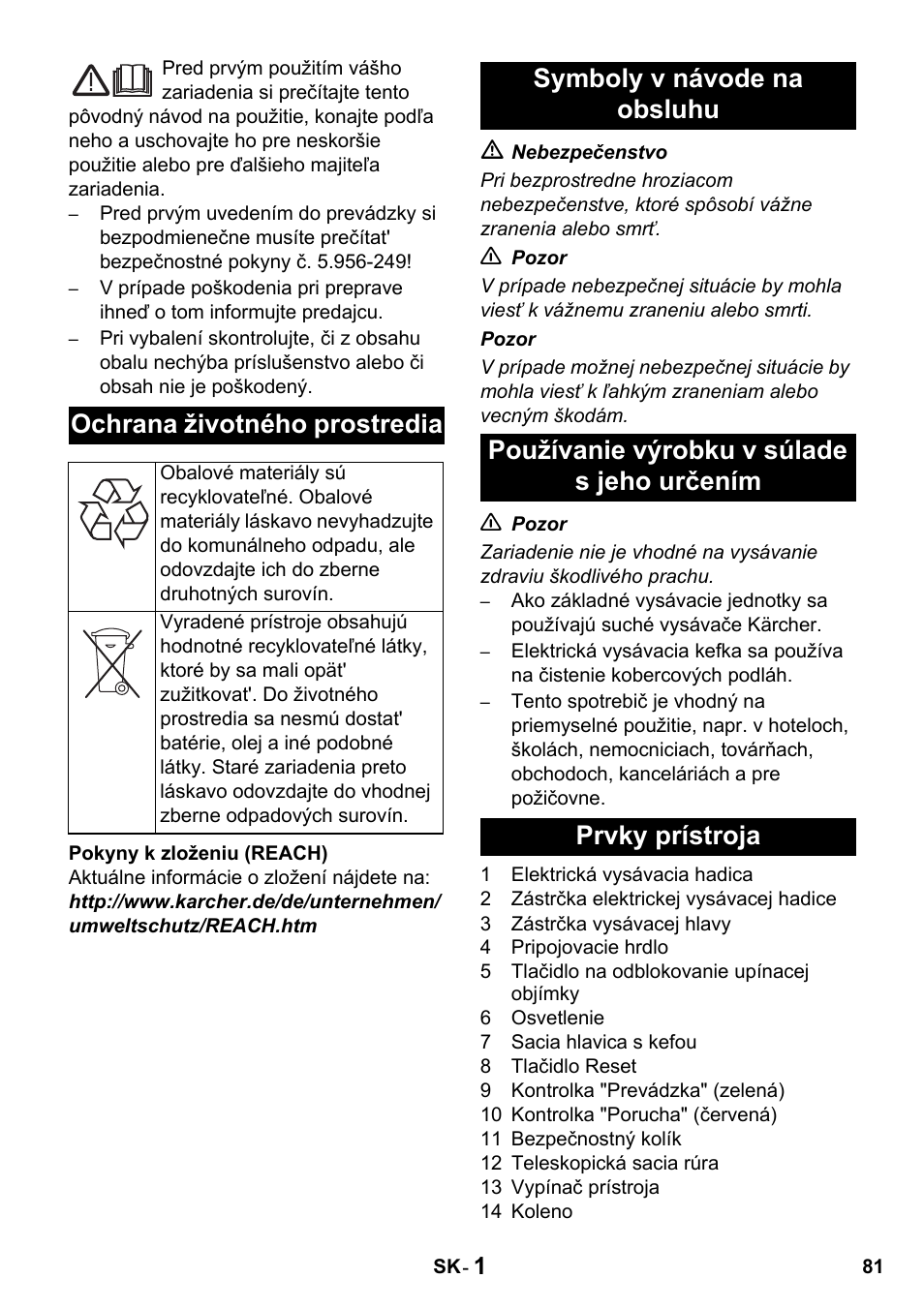 Ochrana životného prostredia | Karcher T 15-1 + ESB 34 User Manual | Page 81 / 116