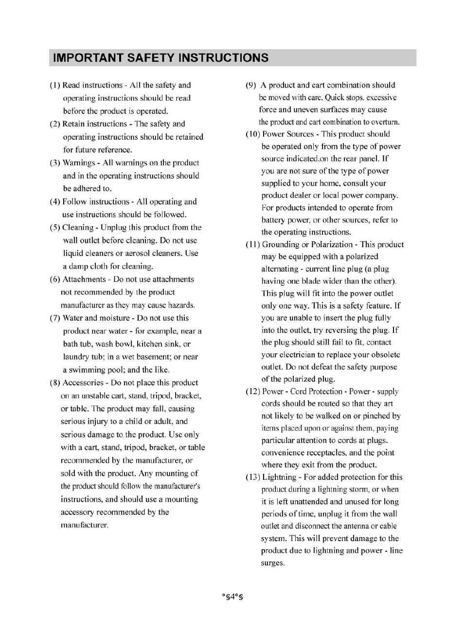 Important safety instructions | Audiovox D1830 User Manual | Page 5 / 39