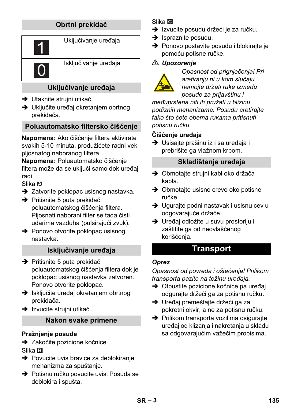 Transport | Karcher IVC 60-24-2 Ap User Manual | Page 135 / 172