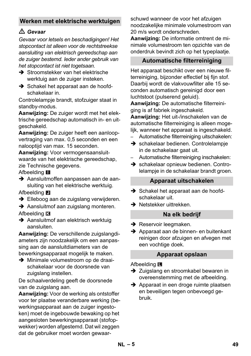 Karcher NT 55-1 Tact Te M User Manual | Page 49 / 272