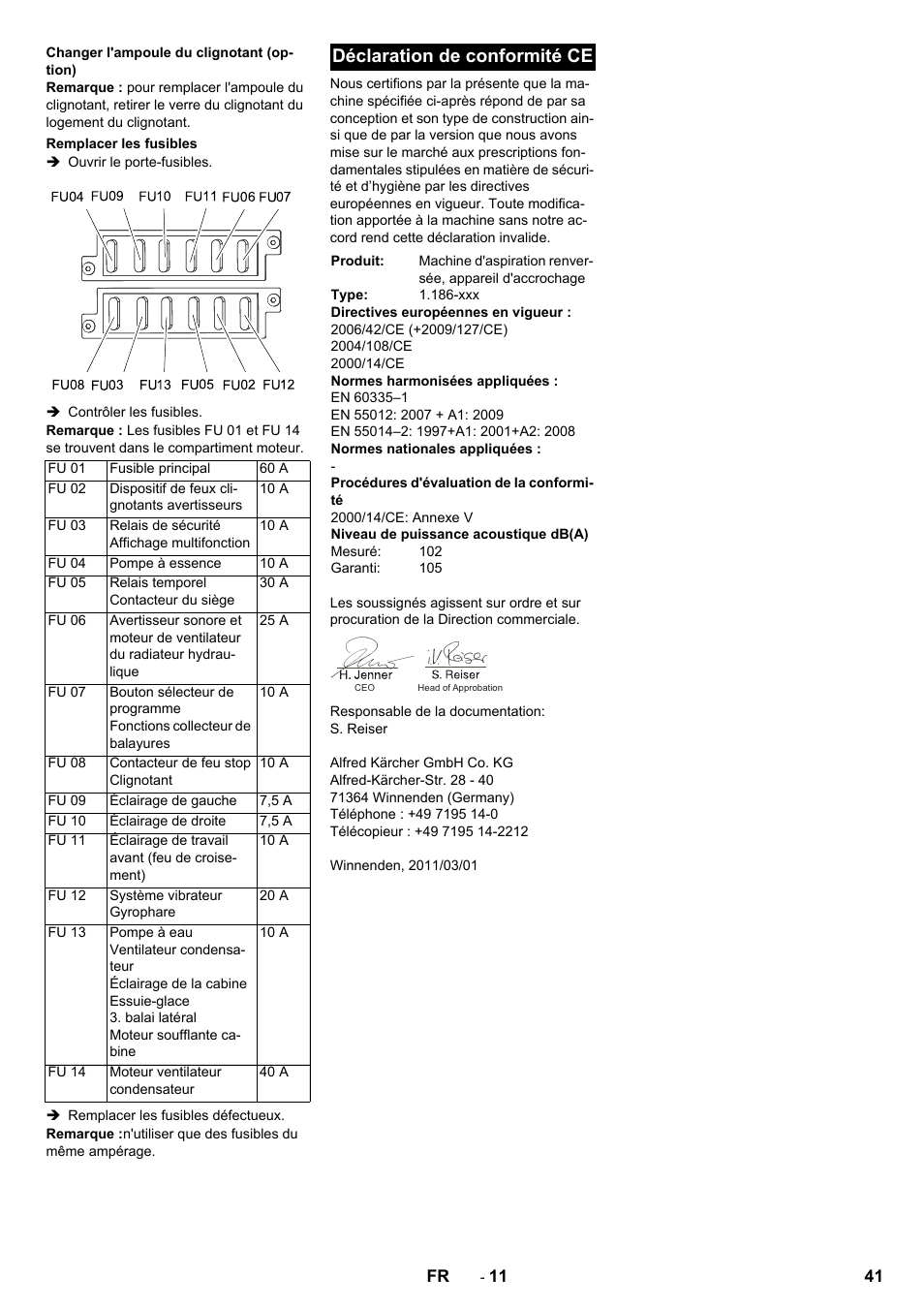 Déclaration de conformité ce | Karcher KM 150-500 D 4-r�drig User Manual | Page 41 / 420