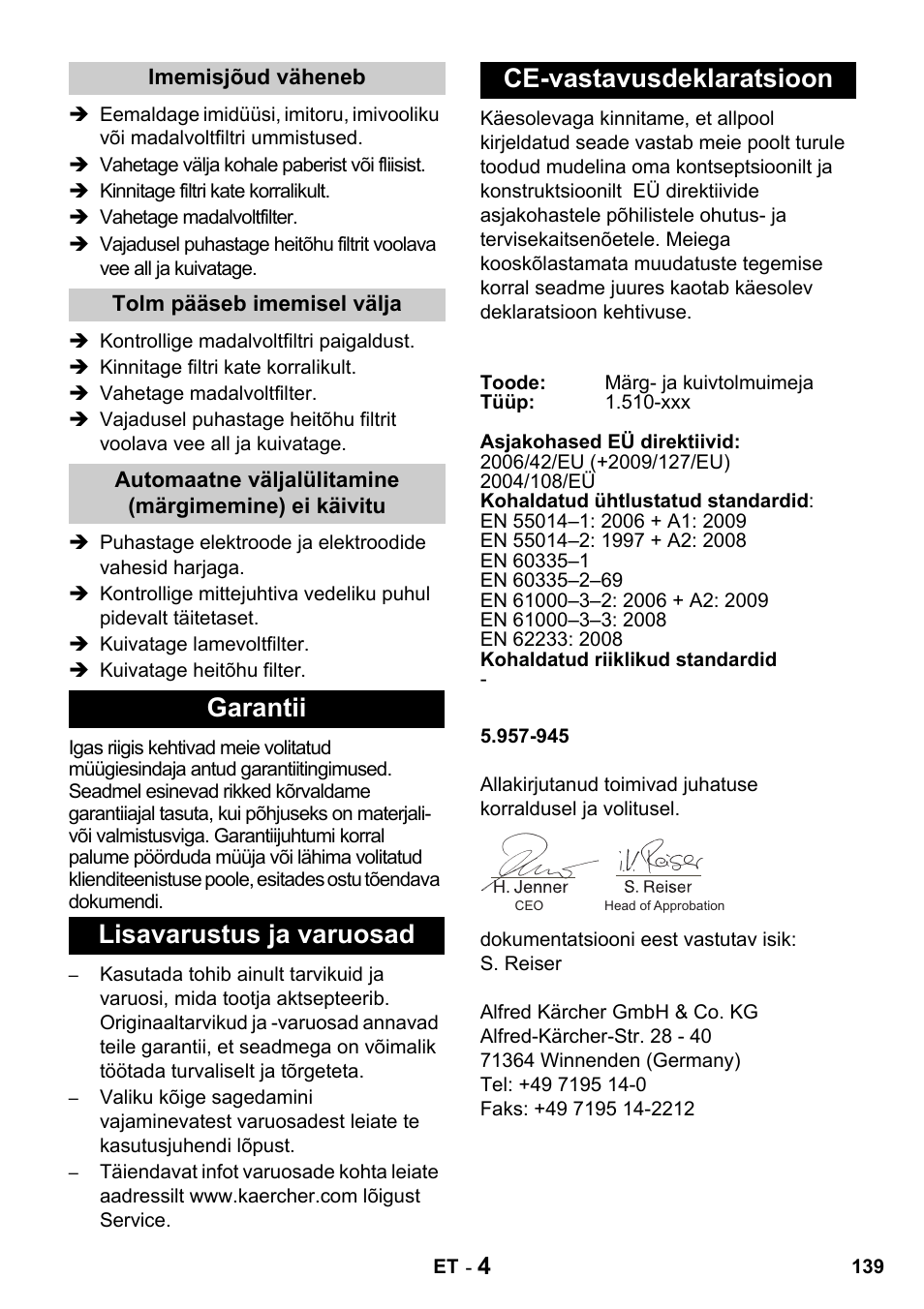 Karcher NT 14-1 Classic User Manual | Page 139 / 164