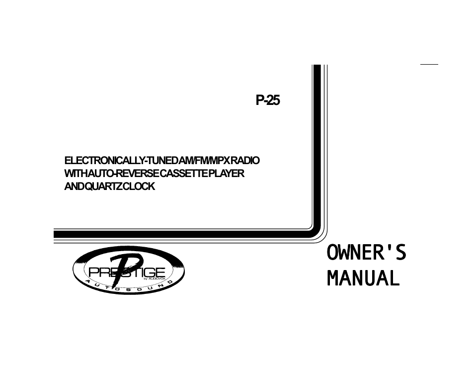 Audiovox P-25 User Manual | 8 pages